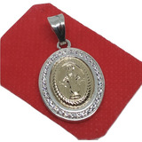 Dije Medalla Virgen Milagrosa Plata 925 Y Oro Joya 00378