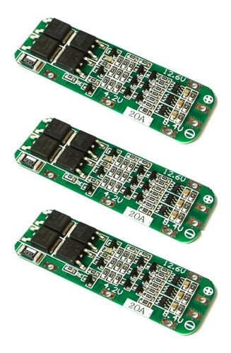 3 Placa De Proteção Pcb Bms 3s 20a Para 3 Baterias 18650