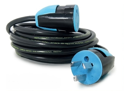Alargue Negro 10mts Cable Normalizado Cobre 3x 1.5mm 12amp