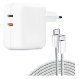 Carregador 35w Turbo Para iPhone iPad Apple Watch + 2 Cabos