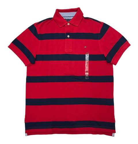 Playera Tommy Hilfiger Roja C/azul Marino