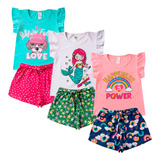 Kit 6 Peças Infantil Feminino Menina Verão Atacado Barato