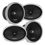 4 Alto Falantes Woofer Snake Pro 6x9 Esv 220w Rms 4 Ohms 