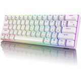 Teclado Mecanico 60% Rk Royal Kludge Rk61 Rgb Blanco