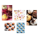 Kit 5 Quadros Decorativos Cupcake Doceria Cozinha 121ktpl