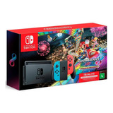 Console Nintendo Switch Neon Com Mario Kart 8 Deluxe E 3 Meses De Assinatura - Produto Original