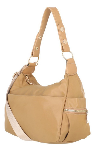 Bolso Casual Mujer Café 871-24 Color Marrón Claro Correa De Hombro Marrón Claro Diseño De La Tela Liso