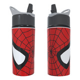 Garrafa Squeeze Com Alça Homem Teia Aranha Alumínio 600ml Cor Vermelho