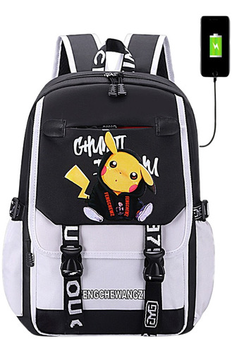 Mochila Para Estudiantes Pikachu Anime, Bolsa De Hombro De G