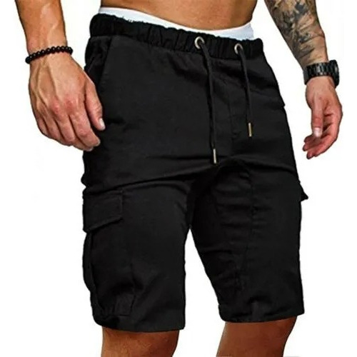 Bermuda  Cargo Hombre  Short Corto Jogger Gabardina