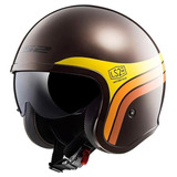 Casco Moto Abierto Ls2 Of 599 Spitfire Sunrise Marron Teomot