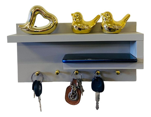 Porta-chaves Retangular Mdf  Ganchos 