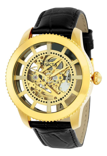 Reloj Invicta 22571 Men's 'vintage' Automático De Acero Ino Color De La Correa Negro Color Del Bisel Acero Inoxidable Color Del Fondo Dorado