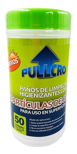 Paño Desinfectante De Limpieza Pullcro Cobre - 50 Toallitas