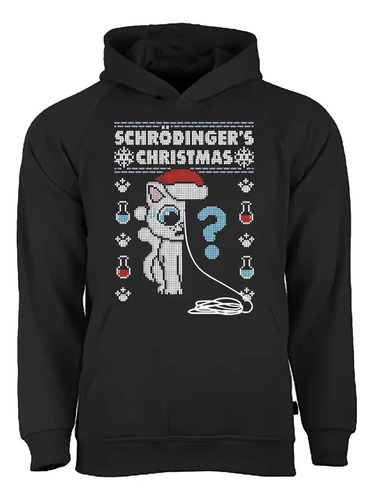 Sudadera Hoodie Gato De Schrödinger Ugly Navideña Unsx