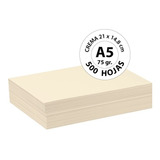 Papel Bond Crema A5 75 Gr - 500 Hojas