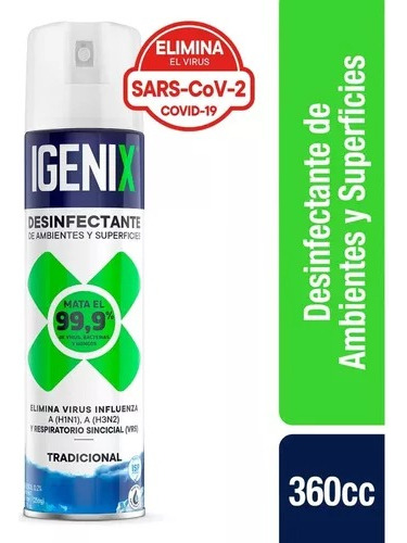 Igenix Desinfectante En Aerosol Tradicional 360cc V/a