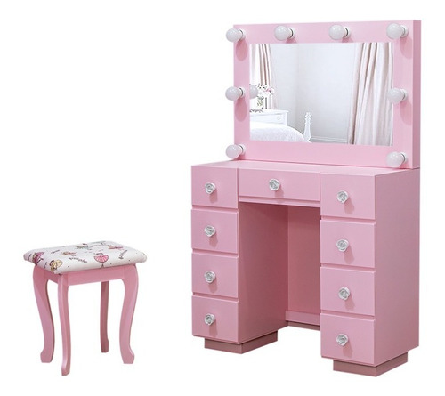 Penteadeira Camarim Maquiadora Infantil Rosa Bebe