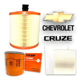 Kit 3 Filtros Chevrolet Cruze 1.4 Turbo Aceite Aire Y Polen