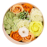 Caja De Flores De Rosa De Jabón Flores Perfumadas Naranja