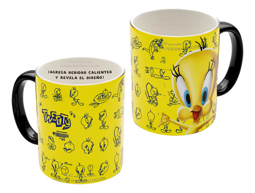 Mug Mágico Looney Tunes Piolin Taza Termica Pocillo