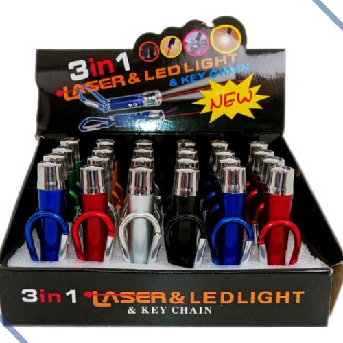 Kit 24un Chaveiro Laser 3 Em 1 Brinquedo Gato Nota Falsa Nf