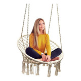 Silla Hamaca Columpio Colgante Estilo Macramé Aro De Acero