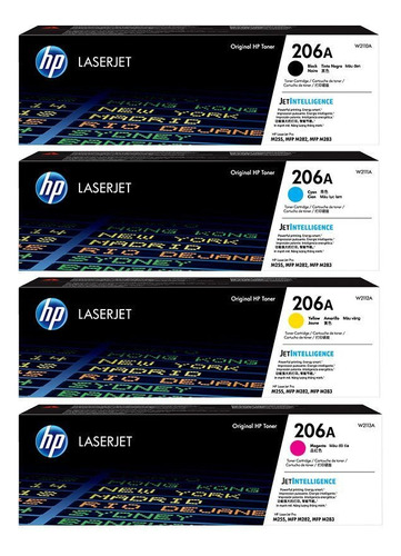 Kit De 4 Tóner Hp Laserjet 206a Para Hp Laserjet M283fdw