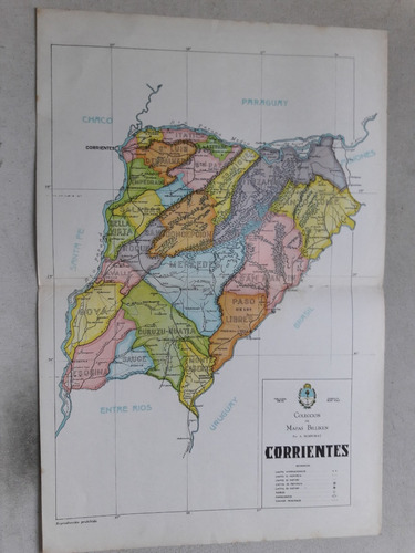 Lamina Coleccion Mapa Billiken Provincia Corrientes Bemporat