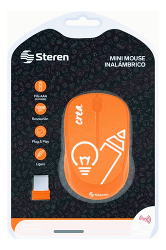 Mini Mouse Inalámbrico Steren  Naranja 