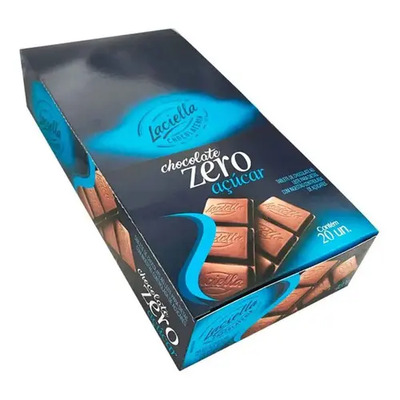 Laciella Chocolate Ao Leite Zero Açúcar Tablete Caixa 20 Unidades