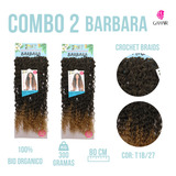 Combo 2 Cabelos Bio Orgânico Cacheado Afro Crochet Braids Cor Californiana Mel T1b/27