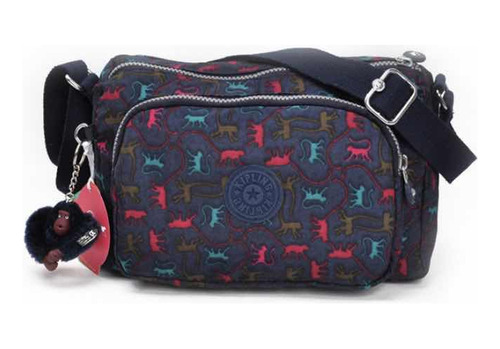 Cartera Bandolera Kipling Negra Mono De Colores Modelo S