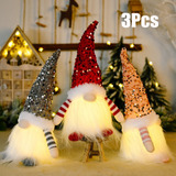 3pcs Led Sem Rosto Gnomo Brilhante Decorações De Natal
