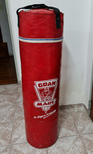 Bolsa De Boxeo Gran Marc Lona Vinílica Con Relleno Roja