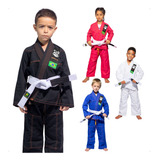 Kimono Infantil + Faixa Branca Jiu Jitsu Judo Karate Gorilla