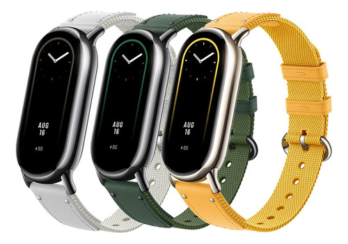 3 Correas Cuero Canvas Para Xiaomi Mi Band 8