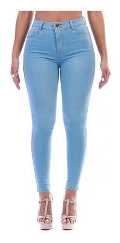 Pantalón Mezclilla Stretch Opps Jeans Dama Con Pretina Alta