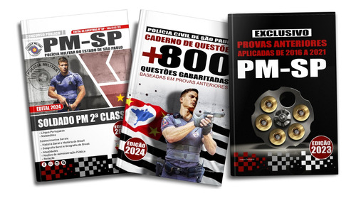 Kit Apostila + Questões + Provas Anteriores Pm Sp 2024 Polícia Militar De São Paulo - Soldado Pm 2ª Classe - Editora Decisão