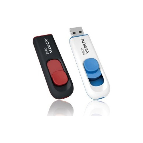 Pendrive Adata C008 64gb 2.0 Negro Y Rojo / Celeste Y Blanco