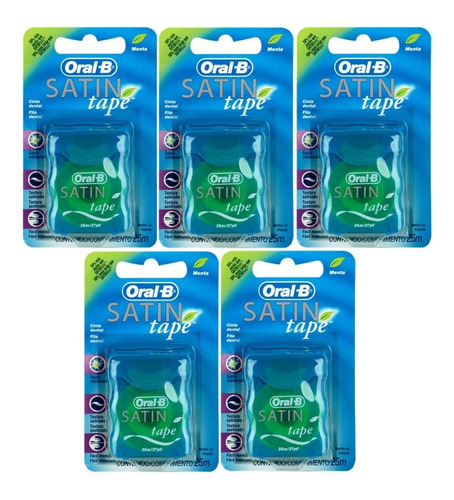 Kit Com 5 Fio Dental Oralb Satin Tape 25m