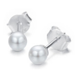 Aros Modelo Perla 6mm. En Plata Fina 925