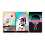 Quadro Decorativo Astronauta Abstrato Quarto Sala Escritório