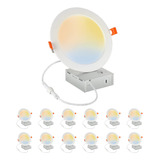 Edishine Paquete De 12 Luces Led Empotrables De 6 Pulgadas C