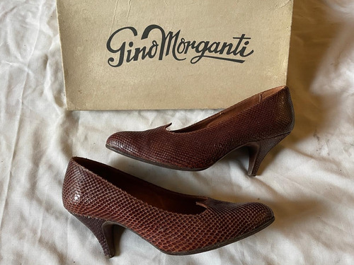 Zapatos Mujer Cuero Reptil Gino Morganti. Talle 36