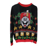 Ugly Sweter Navideño Mario Bros Negro Para Adulto