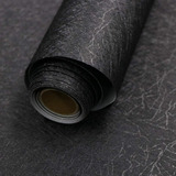 Papel Tapiz Mural Negro Texturizado Adhesivo 60cm X 10mt