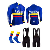 Ciclismo Jersey Licra + Badana Pantaloneta Gel 20d + Medias