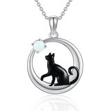 Mongas Collar De Gato Para Mujer De Plata De Ley Con Colgant