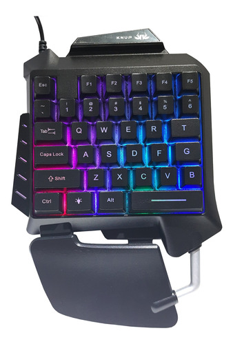 Teclado Gamer Single Hand Mão Unica Semi Mecânico Led